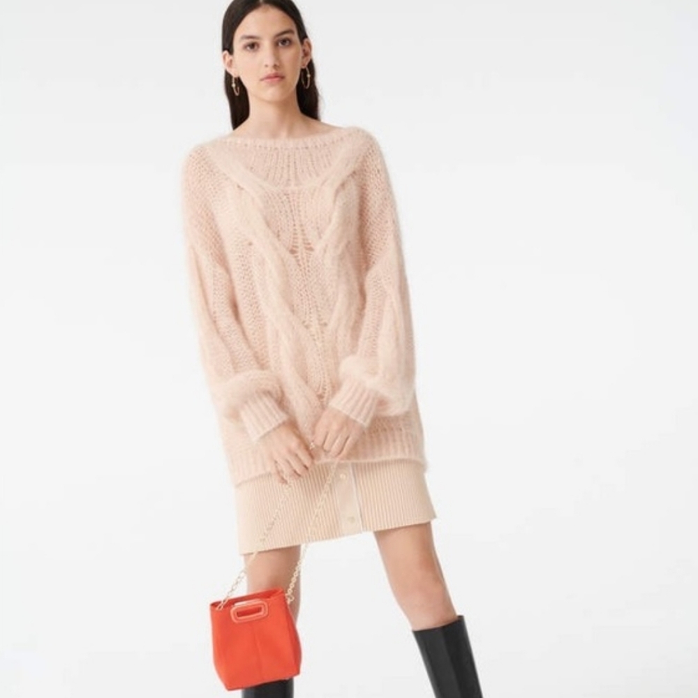 MAJE Mohair Blend Oversized Sweater sz 1 sz S Cream Peach
